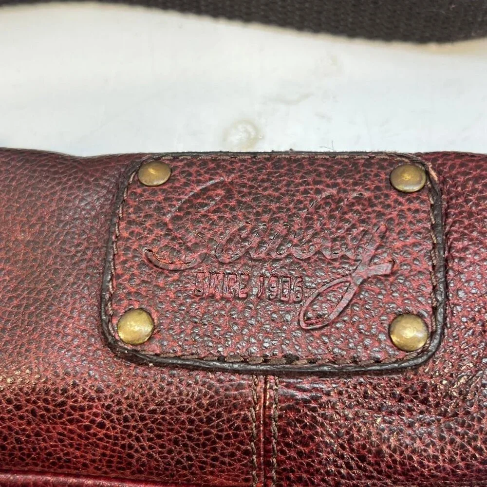 Scully Leather Waist Bag Fanny Pack Burgundy Adjustable Strap Vintage Classic - Picture 2 of 2